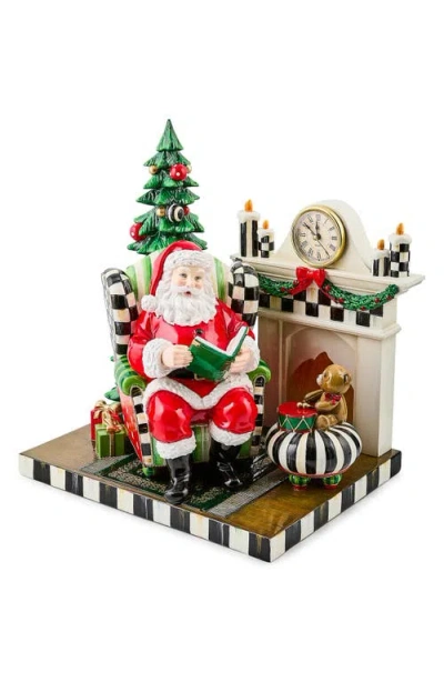 Mackenzie-childs Mackenzie Childs Check It Out Santa By The Fireplace Decor In Multi