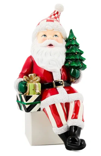 Mackenzie-childs Mackenzie Childs Check It Out Santa Ledge Sitter In Multi