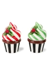 Mackenzie-childs Mackenzie Childs Check It Out Set Of 2 Cupcake Boxes In Multi