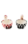 Mackenzie-childs Mackenzie Childs Check It Out Set Of 2 Snack Bowls In Multi