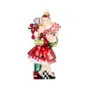 Mackenzie-childs Check It Out Shopper Lady Glass Ornament In Multi