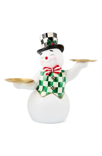 Mackenzie-childs Mackenzie Childs Check It Out Snowman Butler In White