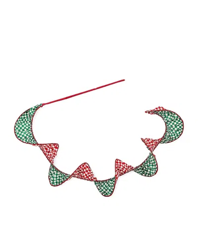 Mackenzie-childs Check It Out Swirl Ribbon Ornament In Green