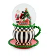 Mackenzie-childs Check It Out Teacup Snowglobe In Multi