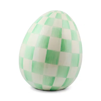 Mackenzie-childs Mackenzie Childs Mint Check Large Egg In Green