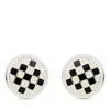 Mackenzie-childs Check Silver Plated Knobs, Set Of 2 In Multi