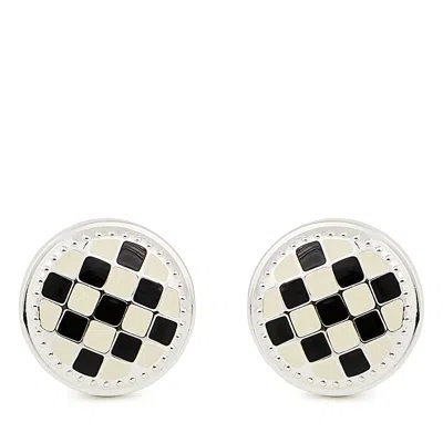 Mackenzie-childs Check Silver Plated Knobs, Set Of 2 In Multi