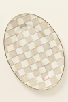 Mackenzie-childs Check Small Oval Platter In Neutral