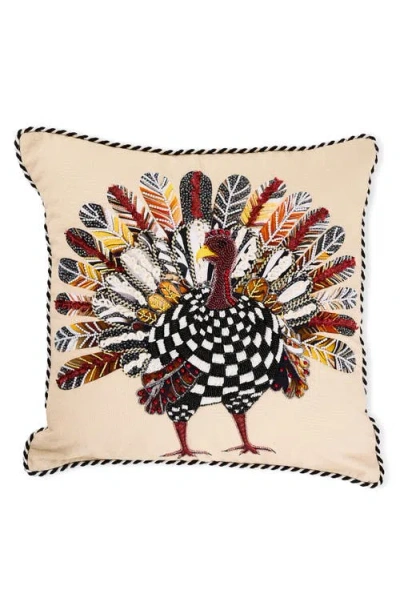 Mackenzie-childs Mackenzie Childs Checked Turkey Throw Pillow In Multi