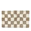 Mackenzie-childs Mackenzie Childs Checkerboard Taupe Bath Rug In Brown