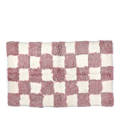 Mackenzie-childs Checkerboard Bath Rug, 24 X 40 In Pink