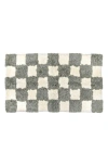 Mackenzie-childs Mackenzie Childs Checkerboard Grey Bath Rug In Gray