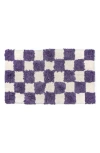 Mackenzie-childs Mackenzie Childs Checkerboard Plum Bath Rug In Multi