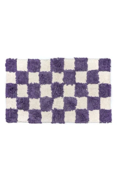 Mackenzie-childs Mackenzie Childs Checkerboard Plum Bath Rug In Purple