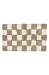 Mackenzie-childs Mackenzie Childs Checkerboard Taupe Bath Rug In Multi