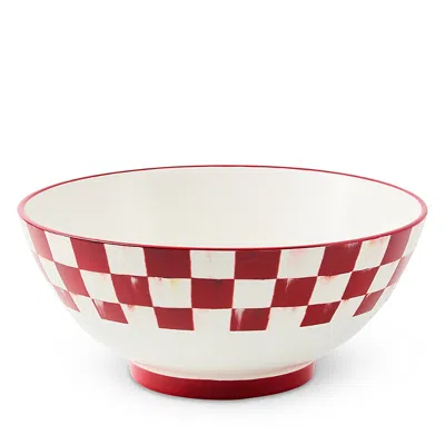 Mackenzie-childs Cherry Check Serving Bowl In Red