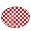 Mackenzie-childs Cherry Check Serving Platter In Red