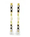 Mackenzie-childs Christmas Tree Dinner Candles, Set Of 2 In Multi