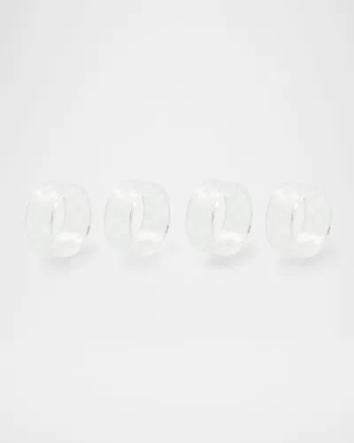 Mackenzie-childs Clear Check Napkin Ring Set Of 4 In Transparent