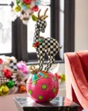 Mackenzie-childs Confetti Christmas Deary Deer On Ornament In Multi