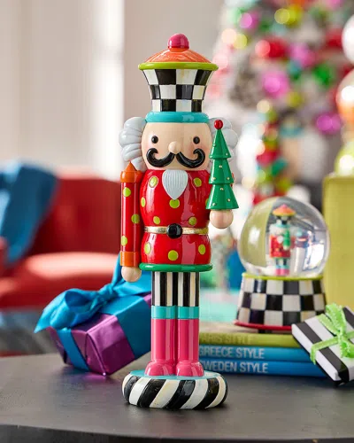 Mackenzie-childs Confetti Christmas Nutcracker Figure In Multi