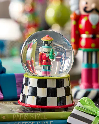 Mackenzie-childs Confetti Christmas Nutcracker Snow Globe In Multi