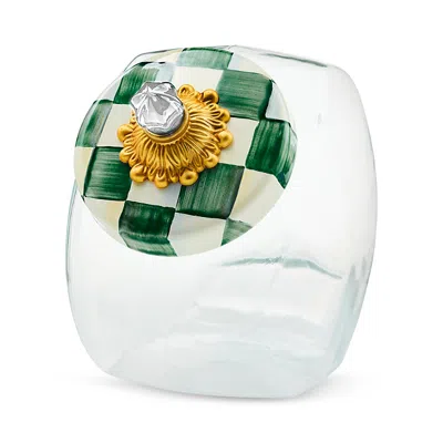 Mackenzie-childs Cookie Jar With Emerald Check Lid