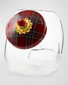 Mackenzie-childs Cookie Jar With Black Tartan Lid