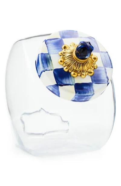 MACKENZIE-CHILDS MACKENZIE CHILDS COOKIE JAR WITH ROYAL CHECK LID