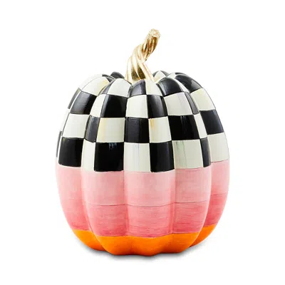Mackenzie-childs Cotton Candy Medium Check Pumpkin In Multi