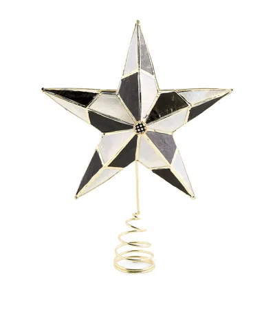 Mackenzie-childs Courtly Capiz Star Tree Topper In Black
