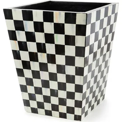 Mackenzie-childs Mackenzie Childs Courtly Check 20" Planter In Black