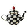 Mackenzie-childs Mackenzie Childs Courtly Check Enameled Steel 4-cup Teapot In Multi