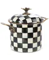 Mackenzie-childs Courtly Check 7-quart Enameled Stockpot In Black