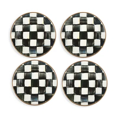 MACKENZIE-CHILDS MACKENZIE-CHILDS COURTLY CHECK APPETIZER PLATES, SET OF 4