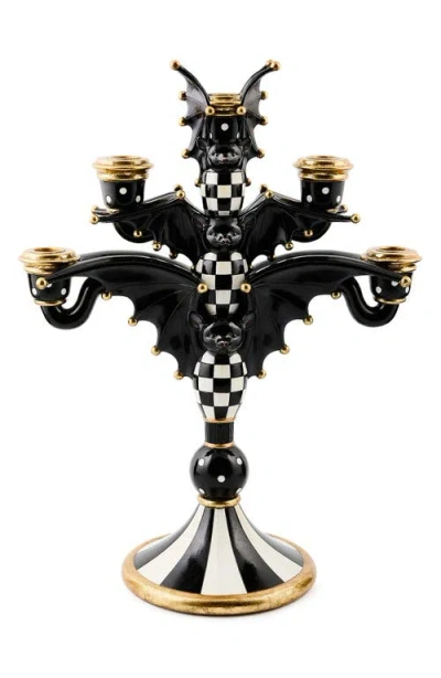 Mackenzie-childs Mackenzie Childs Courtly Check Bat Candelabra In Black