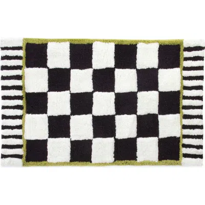 Mackenzie-childs Mackenzie Childs Courtly Check Bath Rug In Black/white