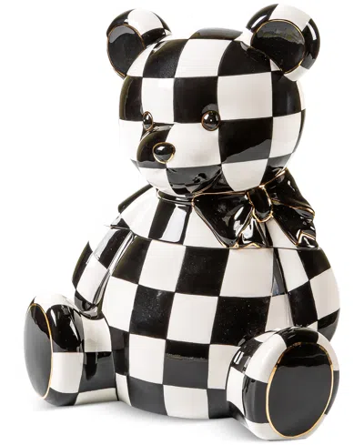 Mackenzie-childs Courtly Check Bear Ceramic Cookie Jar In No Color
