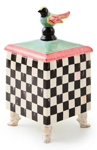 Mackenzie-childs Mackenzie Childs Courtly Check Birdie Trinket Box In Multi