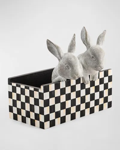 Mackenzie-childs Courtly Check Bunny Planter In Black