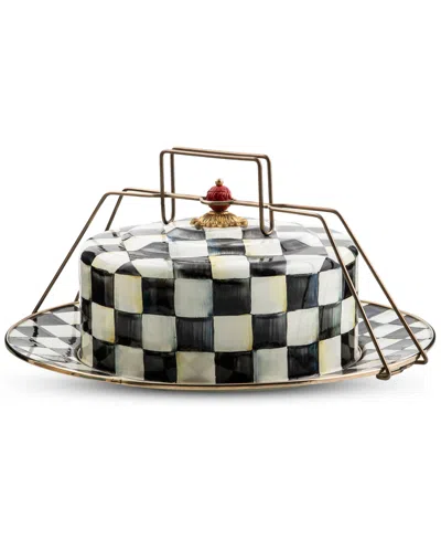 Mackenzie-childs Courtly Check Cake Carrier In Transparent