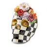 Mackenzie-childs Courtly Check Cascade Floral Skull