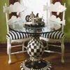 Mackenzie-childs Courtly Check Ceramic Pedestal Table In Multi