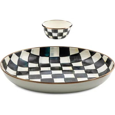 Mackenzie-childs Mackenzie Childs Courtly Check Chip & Dip Set In Black