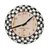 Mackenzie-childs Courtly Check Wall Clock In Black/white