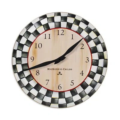 Mackenzie-childs Courtly Check Wall Clock In Black/white