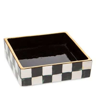 Mackenzie-childs Courtly Check Cocktail Napkin Holder In Black/white