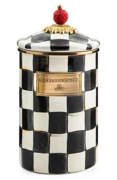 Mackenzie-childs Mackenzie Childs Courtly Check Enamel Canister In Black