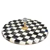 Mackenzie-childs Mackenzie Childs Courtly Check Enameled Steel Cheese Course In Black/white