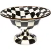 Mackenzie-childs Mackenzie Childs Courtly Check Enamel Compote In Black
